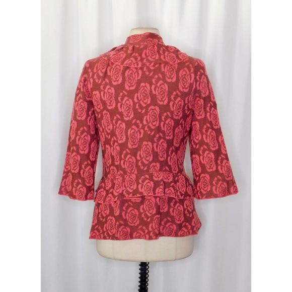 Anthropologie YELLOW BIRD Any Other Rose Roses Floral Cardigan Sweater Large - Picture 8 of 12
